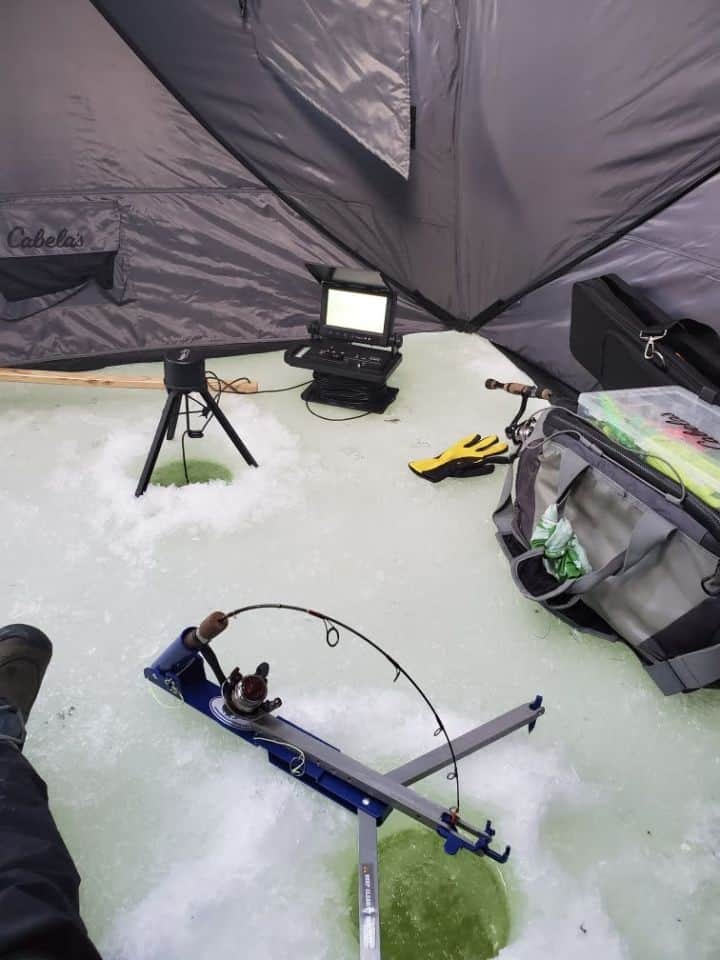 Running and gunning during ice fishing is when you make a bunch of holes