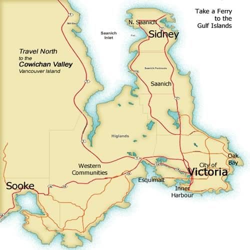 Victoria, BC, Canada Regional Map