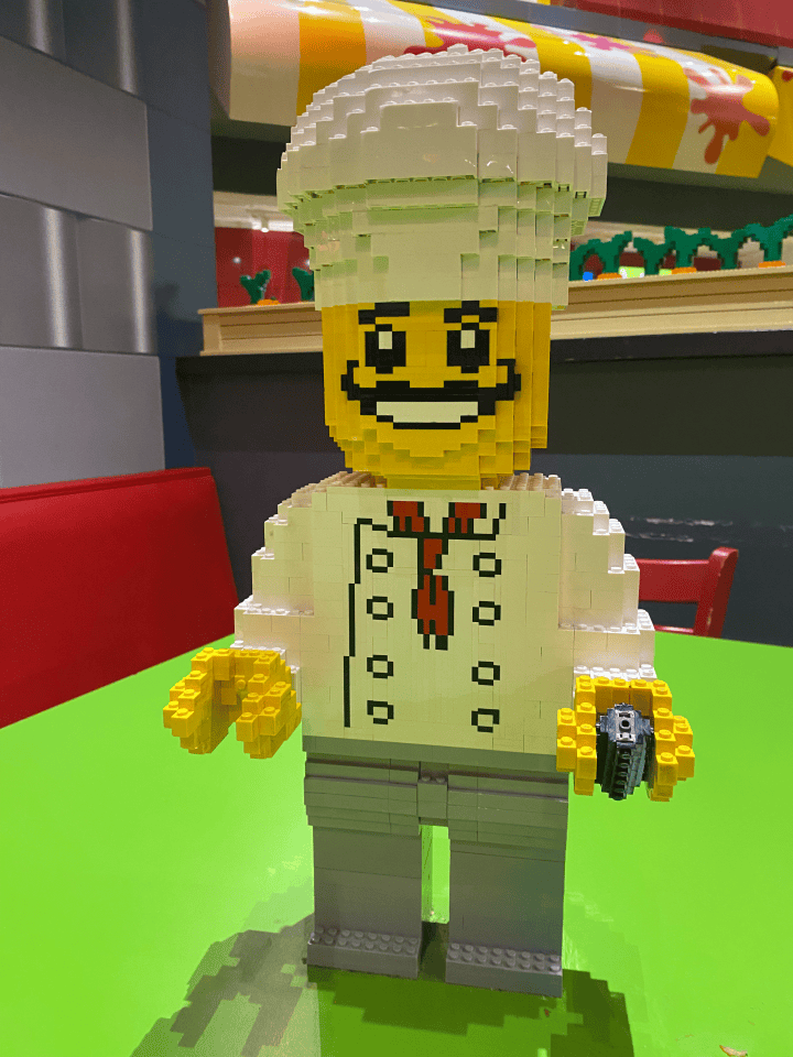 The local Lego Chef is ready to cook up your next meal at the Legoland Discovery Center.