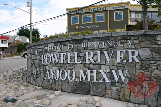 Powell River Welcome Sign
