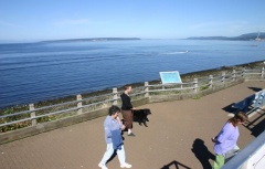 People taking in the views and Totem Poles lookout_powell_to_texada 002.jpg