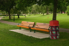 Shaded Sitting Benches