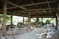 Building in orchard for equipment Barn shelter on museum grounds barn 001.jpg