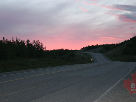 Alaska Highway (1762 visits) Driving into the purple Alaska Highway