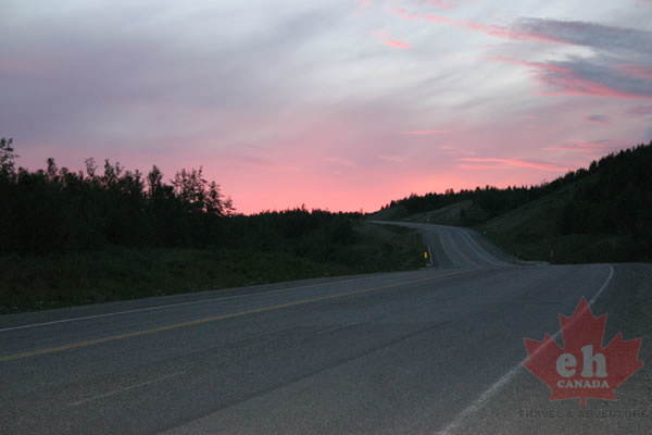 Alaska Highway (1762 visits) Driving into the purple Alaska Highway