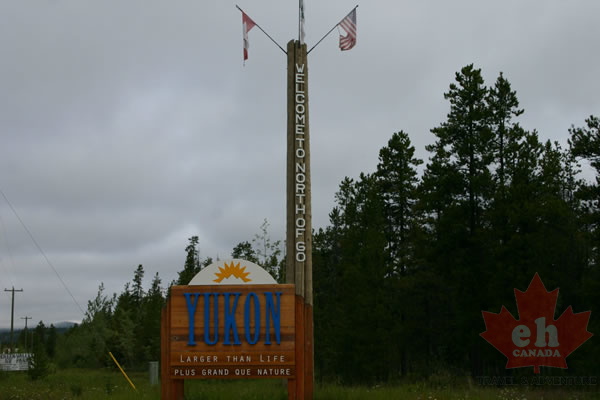 Welcome to Yukon (2018 visits) Welcome sign on Alaska Highway Welcome to Yukon