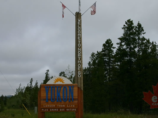 Welcome to Yukon (2018 visits) Welcome sign on Alaska Highway Welcome to Yukon