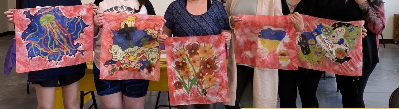 Silk painting art in Tumbler Ridge