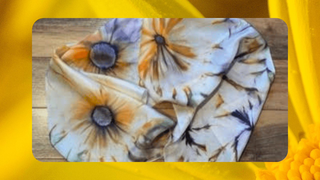 Silk painting exercise - blossom design by Lorna Penner