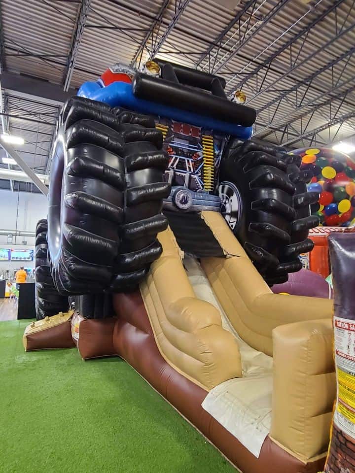 Monster Truck Slide at The Big Fun Inflatable Park in Balzac Alberta Canada.