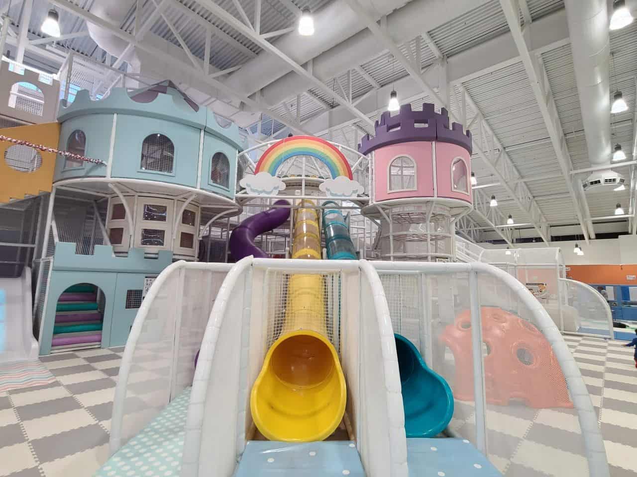 New Horizon Mall indoor playground slides in Balzac Alberta Canada