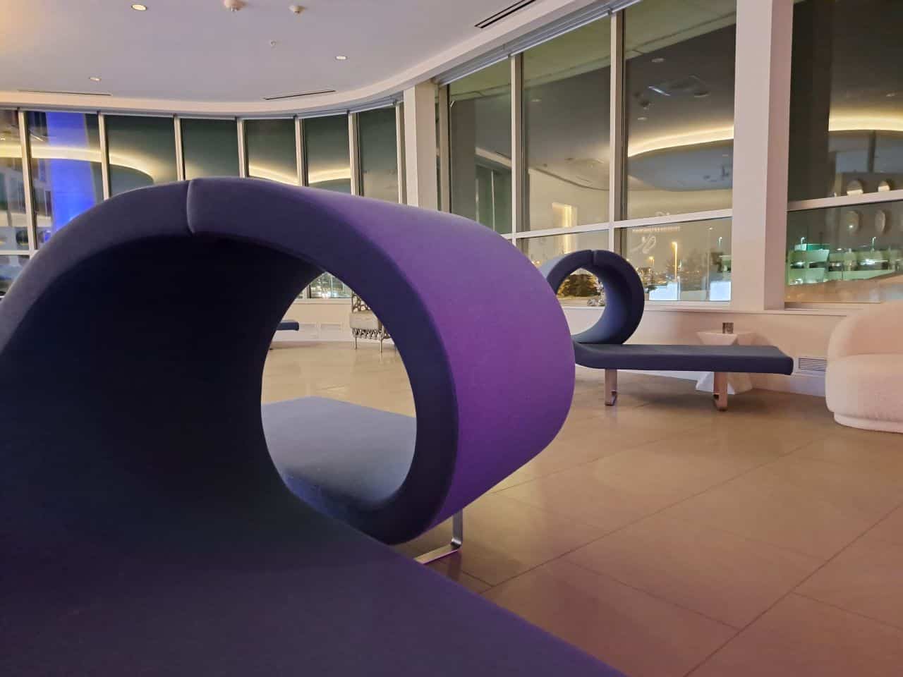 Unique Seating in the Renaissance Edmonton Airport Hotel Lobby.