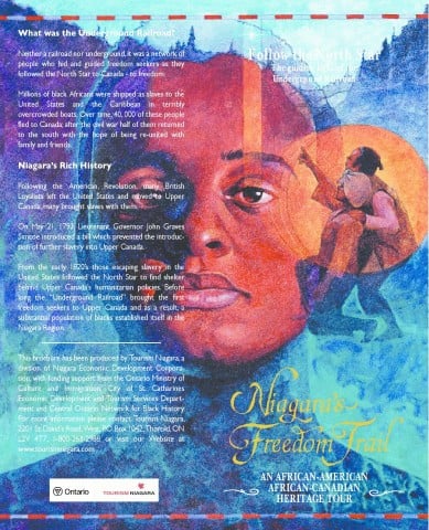 Signs clearly mark important locations along Niagara's Freedom Trail for learning about Black History in Canada