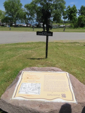Plaques mark important historic locations along Niagara's Freedom Trail