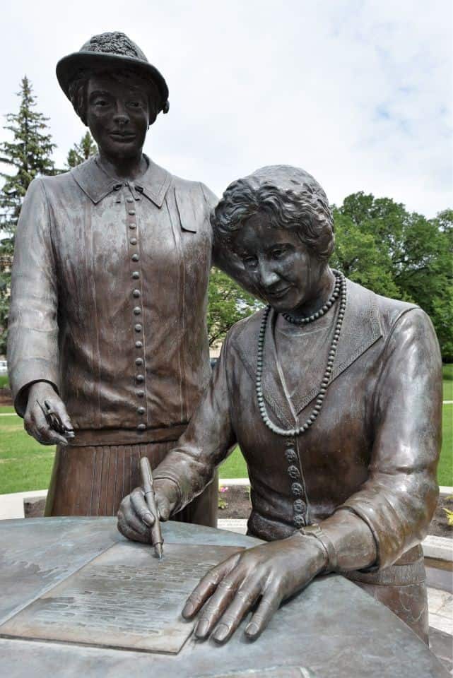 Louise McKinney and Nellie McClung, as part of the The Famous Five, helped Canadian women obtain the vote
