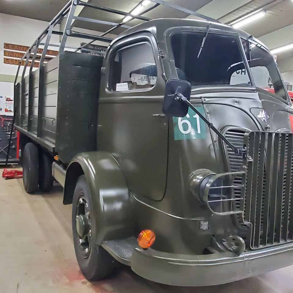 This vehicle was used by the Royal Canadian Army Service Corps in BC Canada during World War II. It was in operation until 1946, then sold during liquidation of war assets.