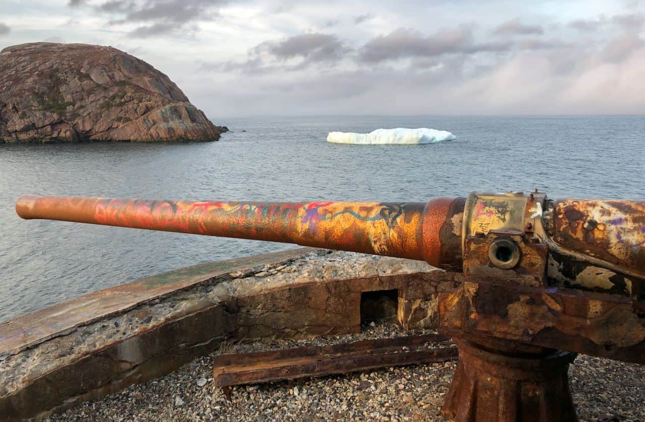 Iceberg sightseeing and photography in the St. John’s Narrows from Fort Amherst  Newfoundland and Labrador Canada.