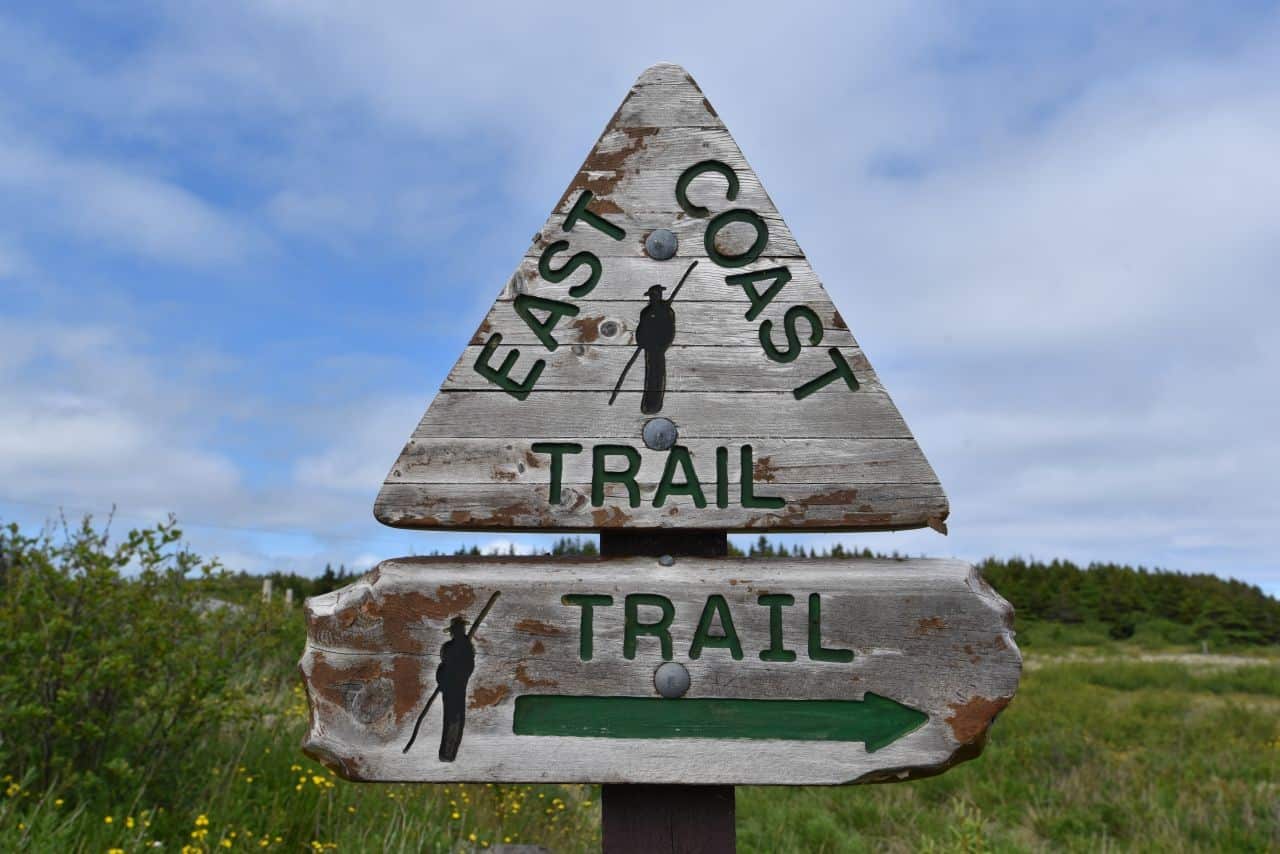 The East Coast Trail, Newfoundland is clearly marked along its length with blazes, maps, and signage