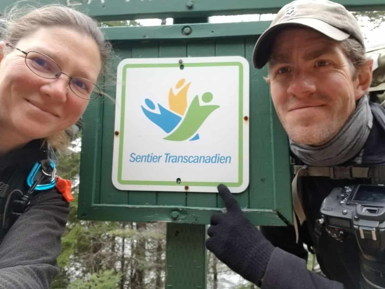 Sonya and Sean on  the Sentier Transcanadien, one of the best trails in Quebec Canada