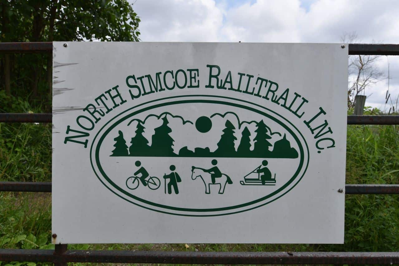 Good signage makes the North Simcoe Rail Trail one of the best trails in Ontario Canada