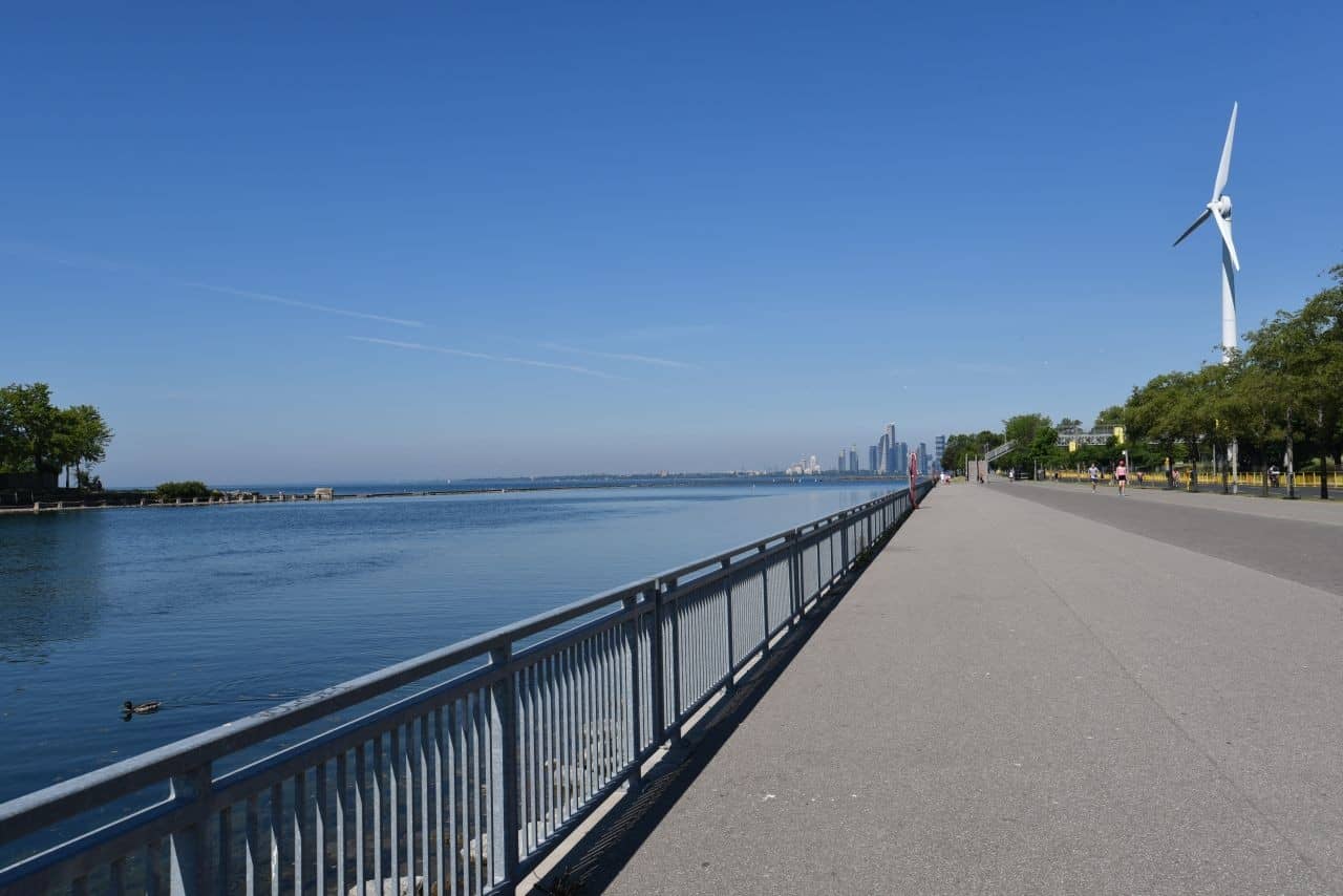 Glimpse the Toronto skyline from the Great Lakes Waterfront Trail, one of the best trails in Ontario Canada