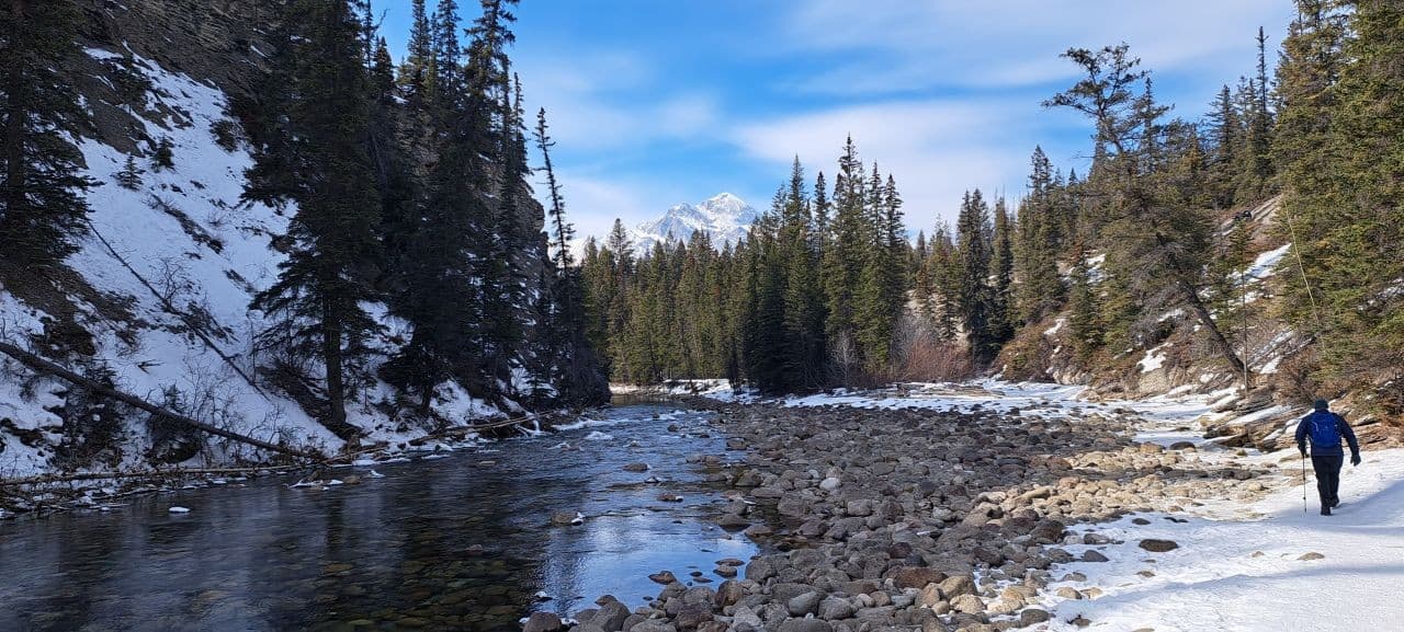 Follow the Maligne River to reach the canyon icewalk in the Jasper National Park in Alberta Canada.