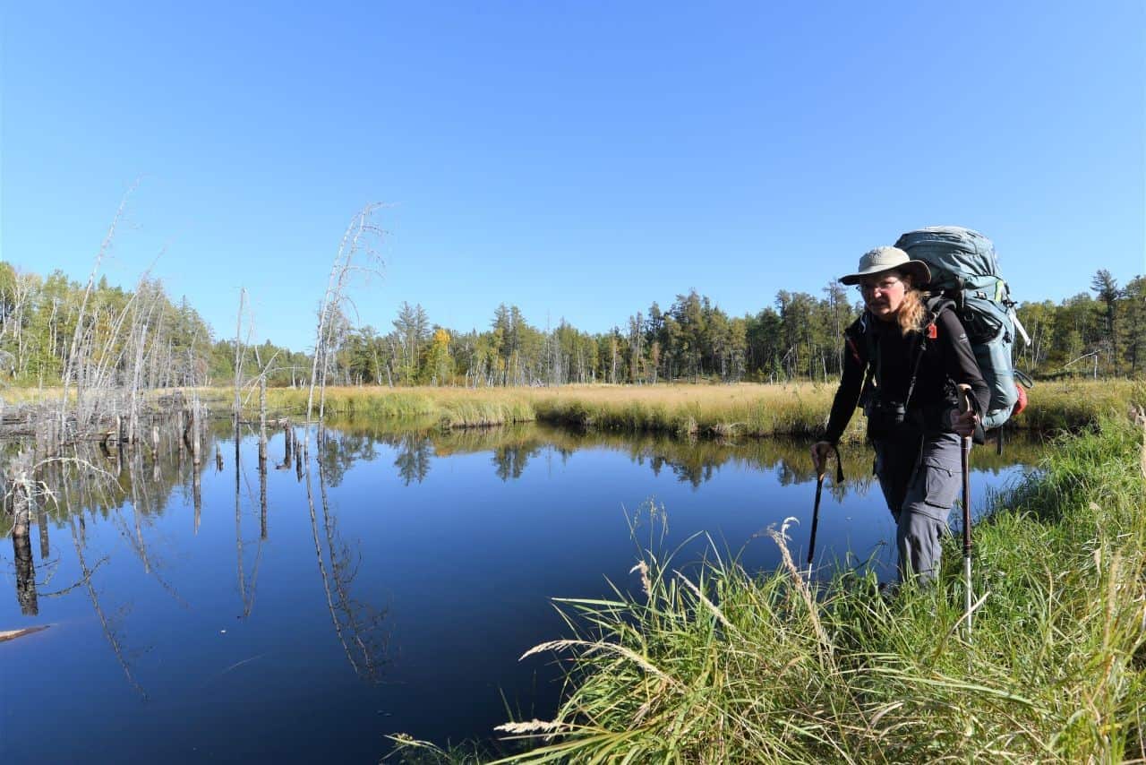 Wildlife sightings of beaver, white-tailed deer, and birds are common while hiking the South Whiteshell Trail in Manitoba, Canada making it a favourite with nature lovers.