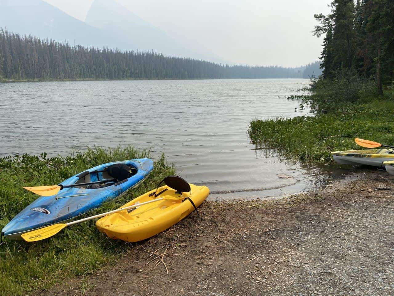 The Honeymoon Lake Campground in Jasper National Park is a great spot on the lake. Although, the water is cold you can swim in it if you are brace enough. Better yet, why not stay dry and go for a kayak.