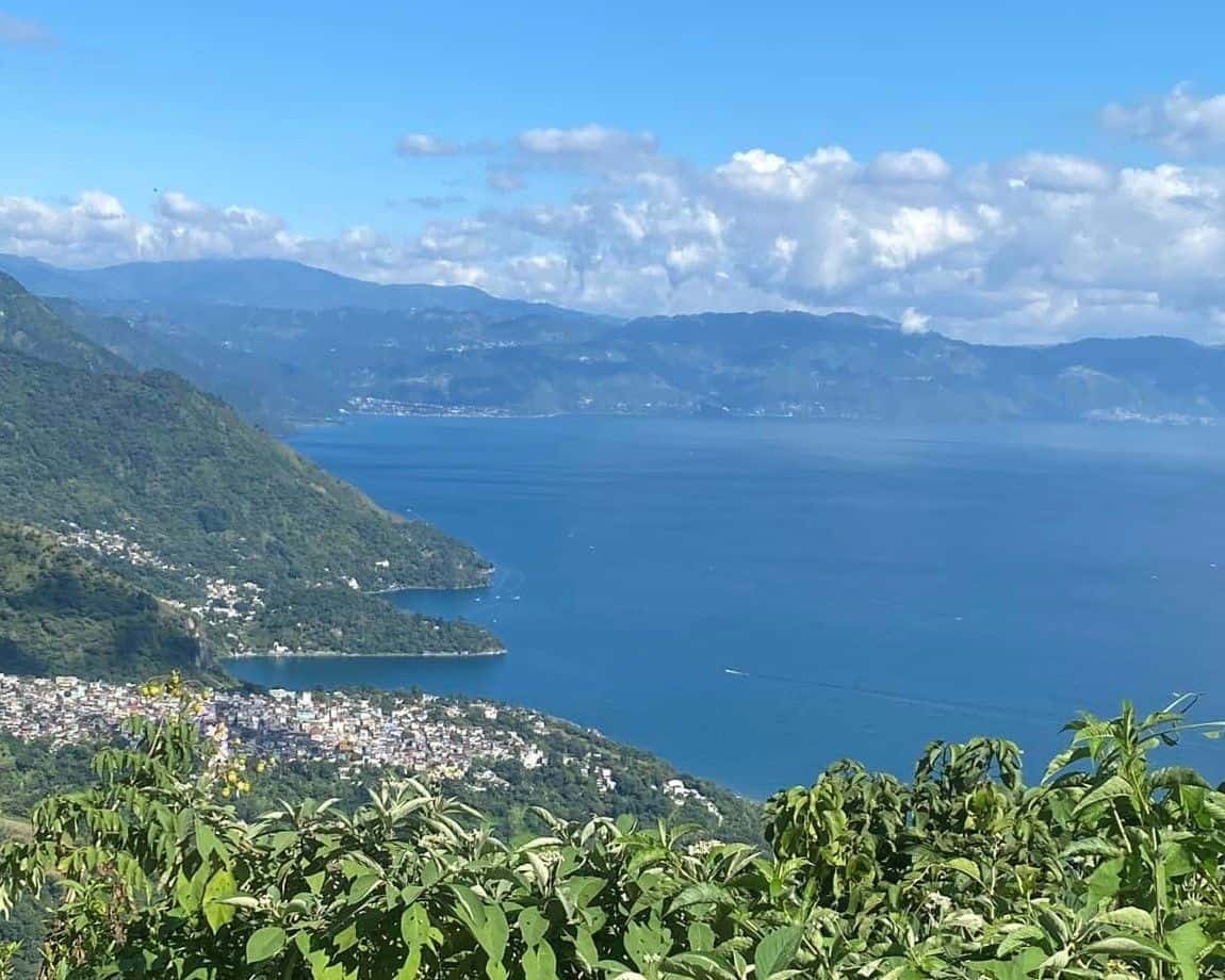 A view of Lake Atitlan Guatemala from the hill top