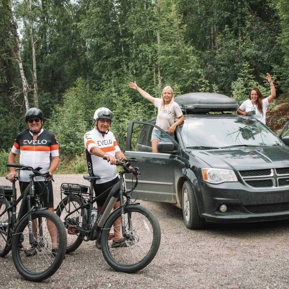 A photo of Robert Fletcher and his support team in Alaska at the beginning of his Octogenarian Odyssey