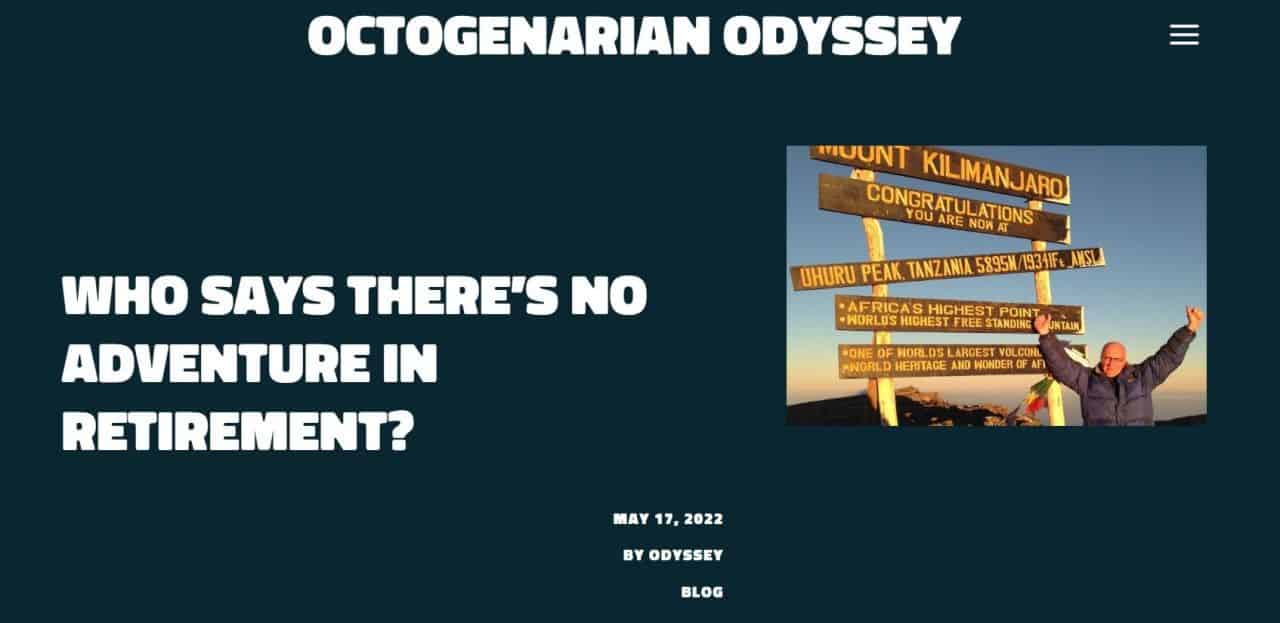Never one to accept stereotypes Robert Fletcher created a website and social media pages for his Octogenarian Odyssey