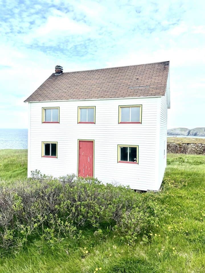 A traditional saltbox style home located near puffin island in Elliston on the Bonavista Peninsula