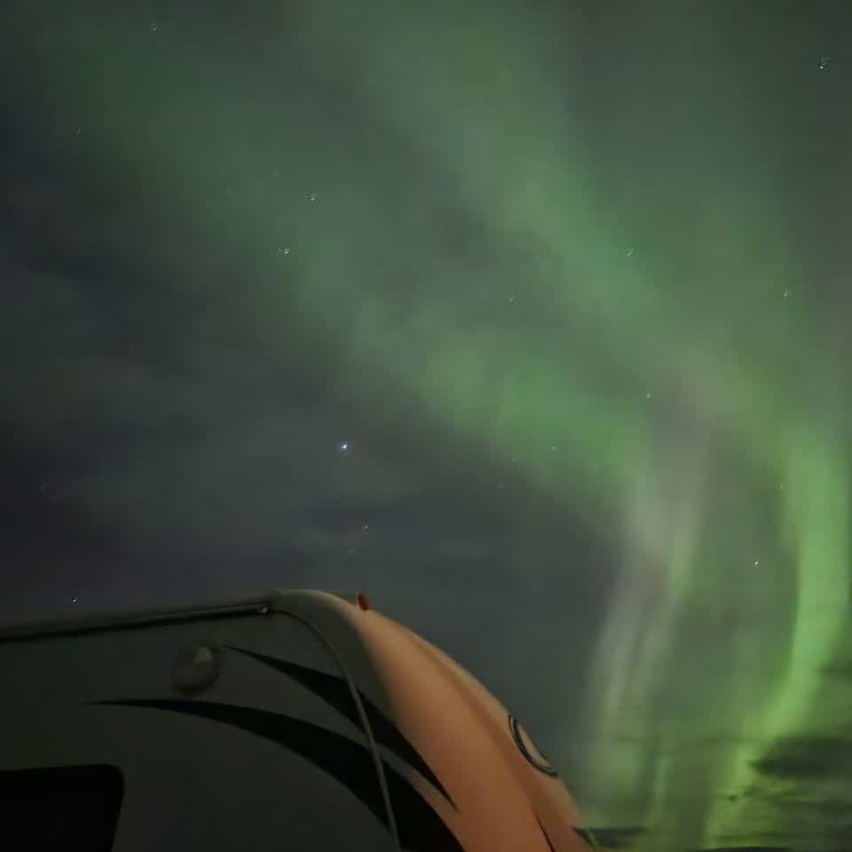 Northern lights while camping in alberta