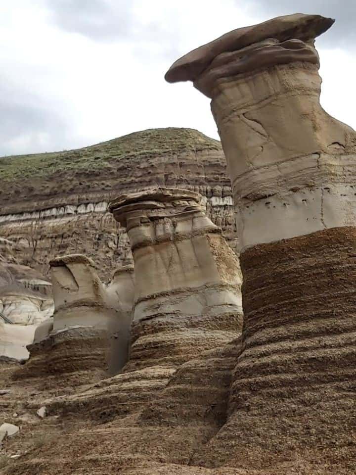 A neat feature in the Badlands in Alberta Canada near Drumheller are the hoodoos