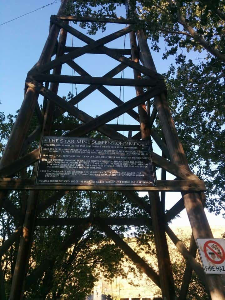 Star Mine Suspension Bridge information in Drumheller Alberta Canada
Photo Credit- Andrea Horning