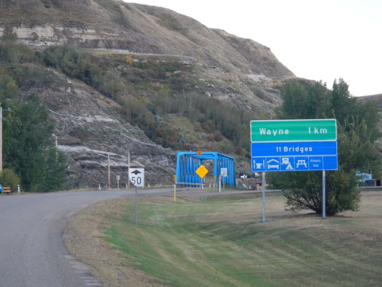 Wayne Alberta home to guiness record for most amout of bridges in shortest distance