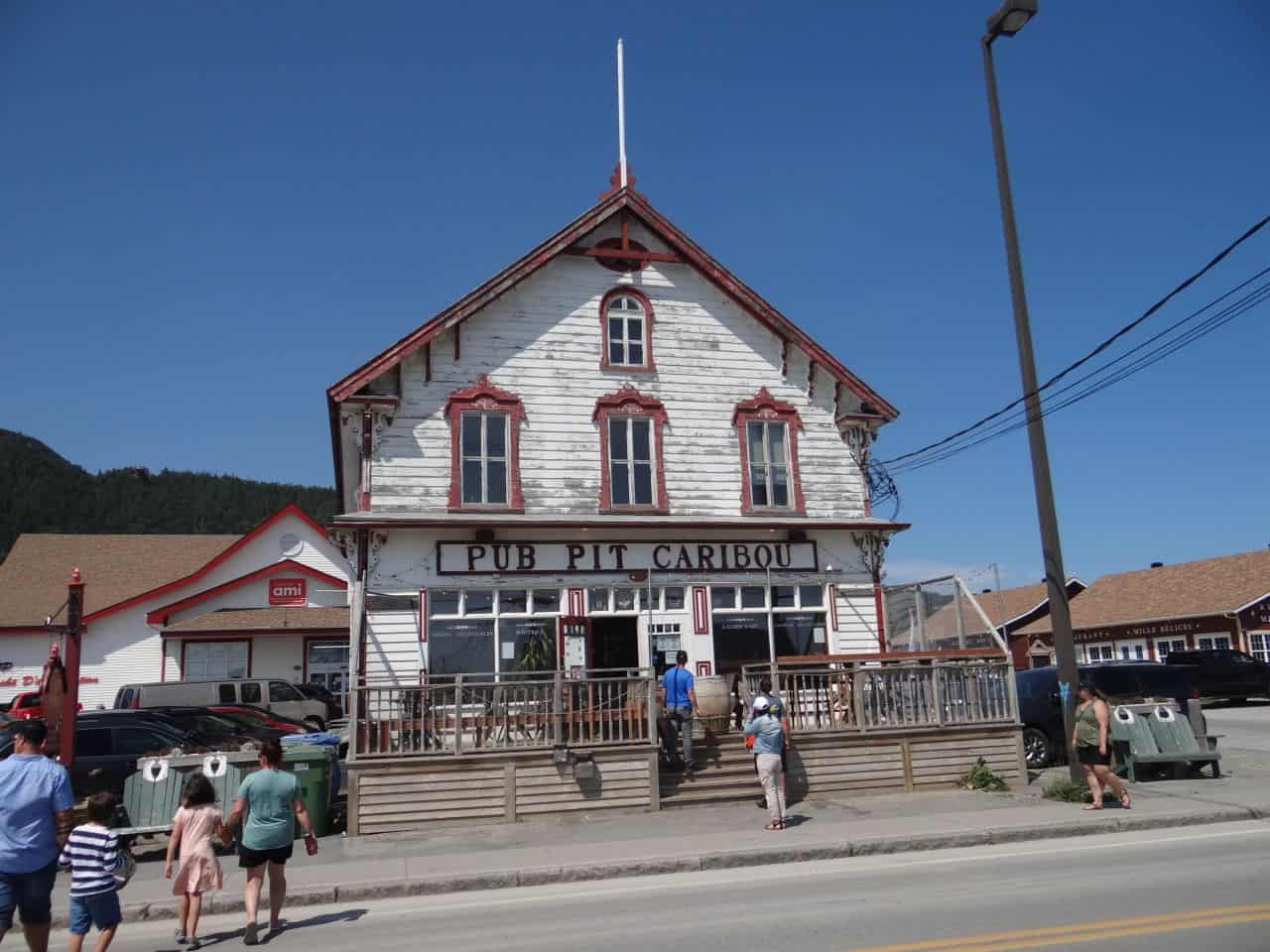 Pub Pit Caribou is one of many restaurants and pubs along the Gaspe Peninsula route in Quebec Canada.