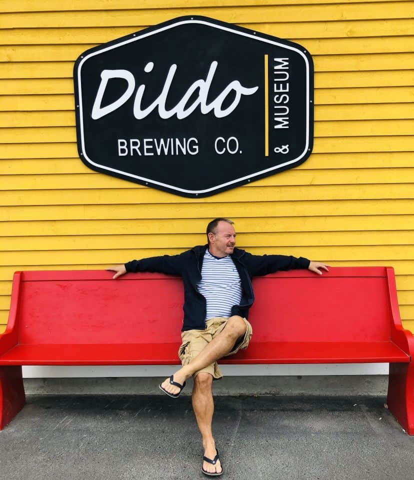 Enjoying the views from the Dildo Brewing Company bench in Newfoundland and Labrador Canada.