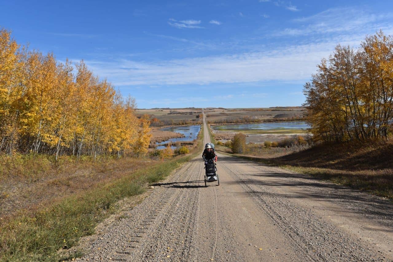 The Northern Trails of Saskatchewan portion of the Trans Canada Trail follows backcountry roads through Saskatchewan offering stunning prairie vistas.