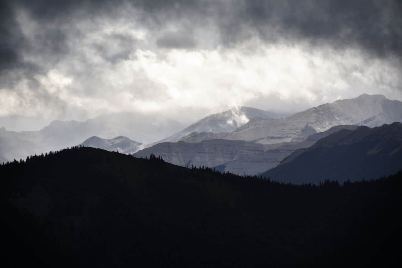 Hikers and cyclists need to be prepared for sudden changes in weather when heading out onto the mountain trails of West Bragg Creek, Alberta.