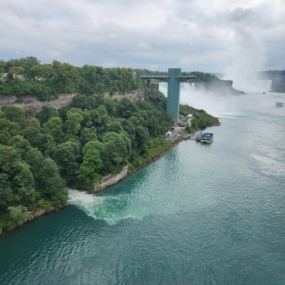 Views of a third waterfall while exploring New York Niagara Falls.