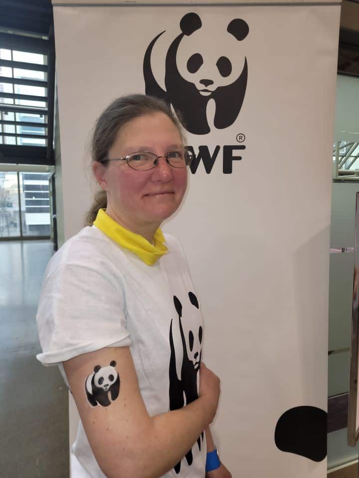 After the WWF CN Tower Climb in Toronto, Ontario there were many opportunities to celebrate the fundraising event, including getting a removable tattoo.