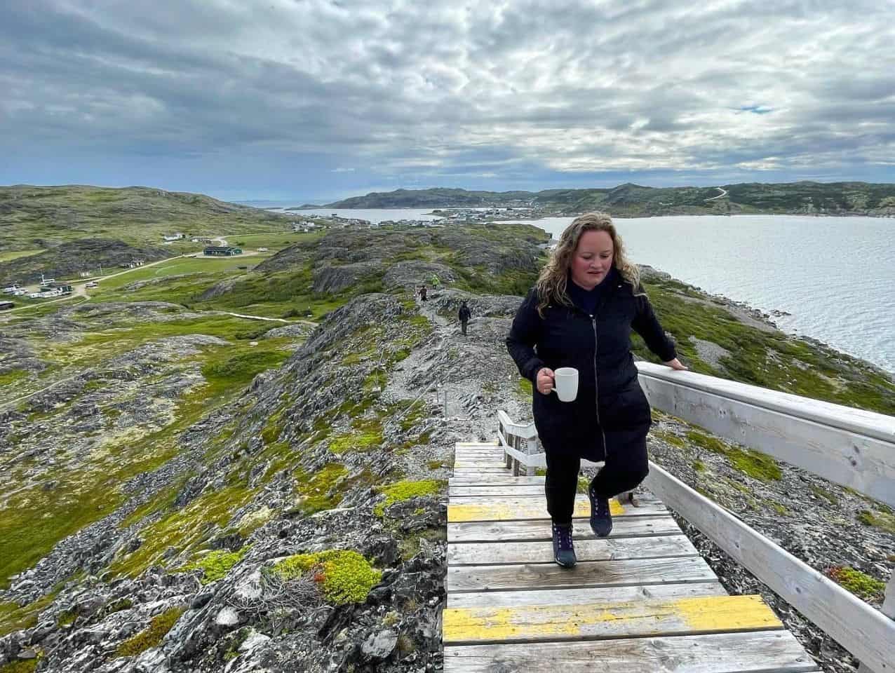 In Newfoundland Canada you can hike to the top of Brimstone Head to see the Flat Earth attraction.