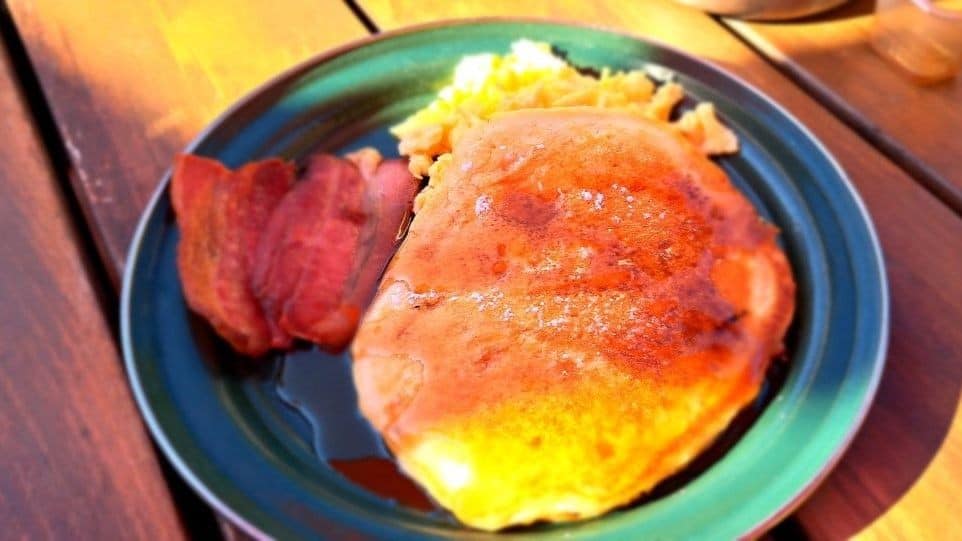 A hearty breakfast with home made pancakes at Big Bend Café is perfect for fuel for an adventurous day