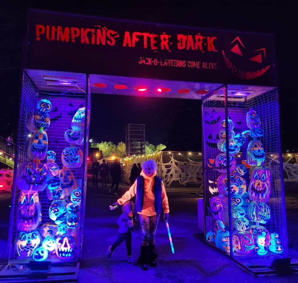 Glowing walkway at Pumpkins After Dark in Calgary Alberta Canada