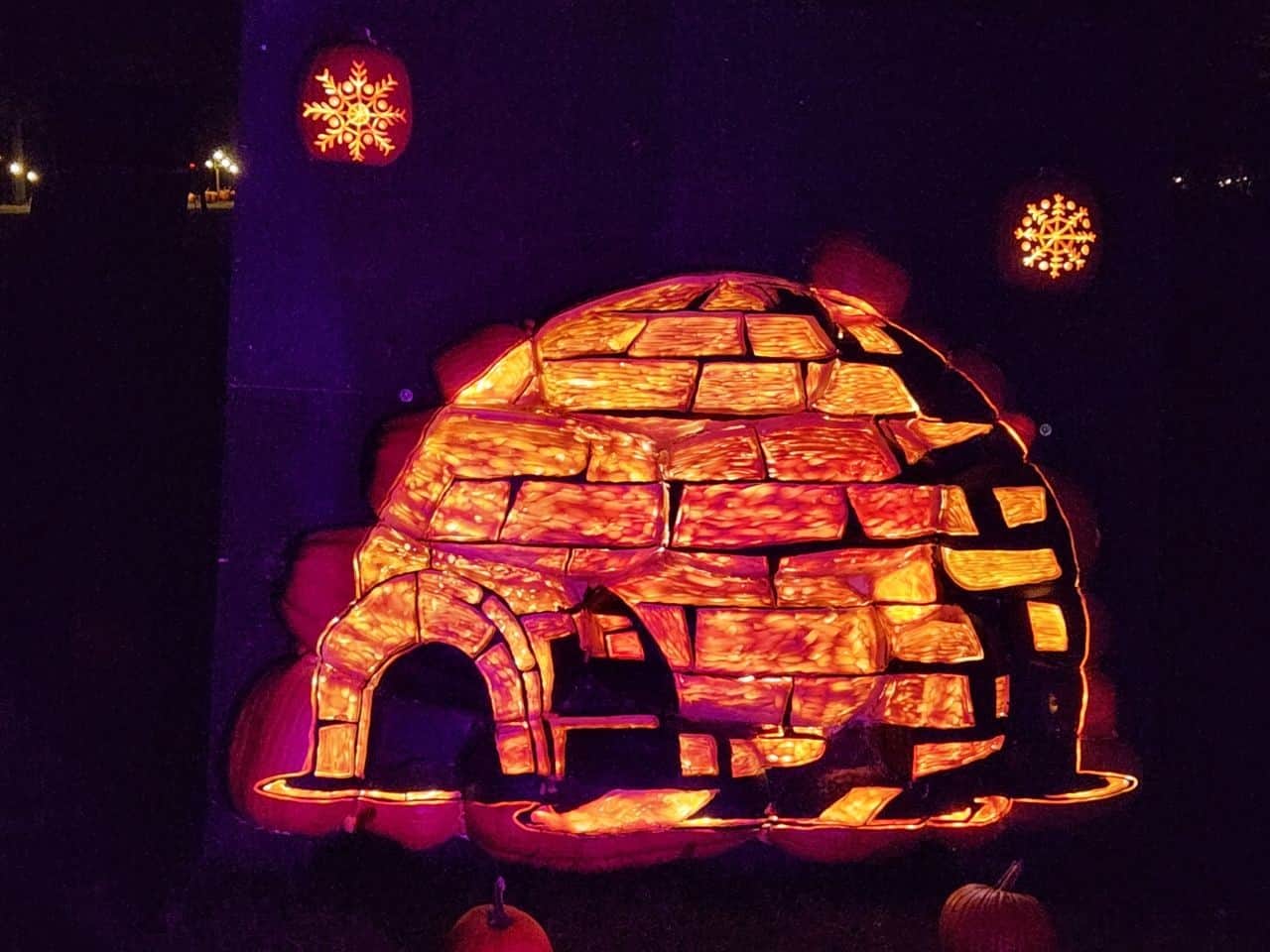 Igloo made of pumpkins in Calgary Alberta Canada