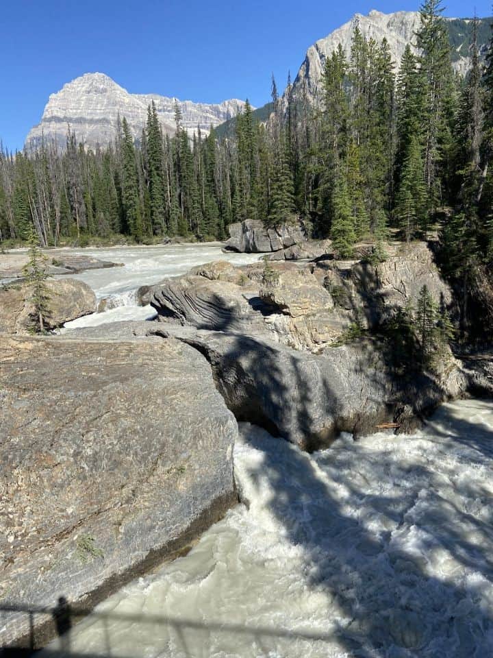 Yoho National Park natural bridge is a hiking destination and big attraction in the region.