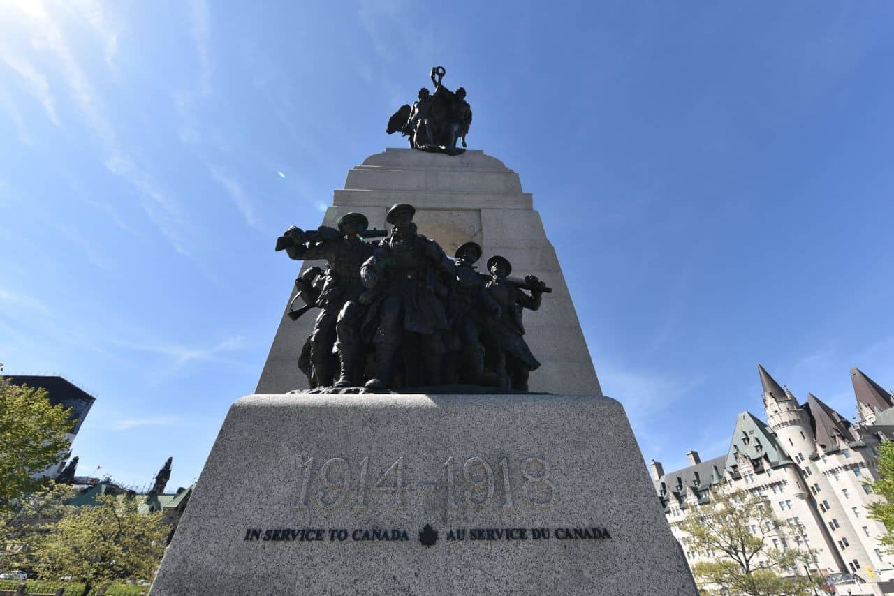 On Novemberth 11th, Remembrance Day in Canada is observed in ceremonies across the country.  One of the most iconic events is held at the National War Memorial in Ottawa Ontario Canada to honour Canada's military heroes from coast to coast to coast.