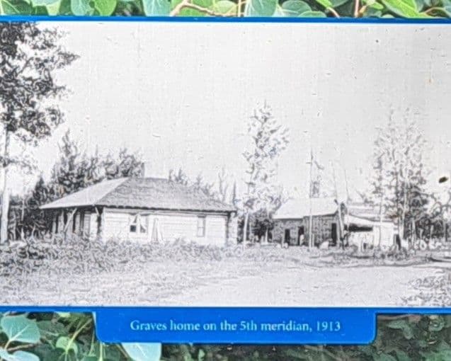 An historic photo of the Graves Family Home near Pigeon Lake Alberta Canada the year they bought their ranch.
