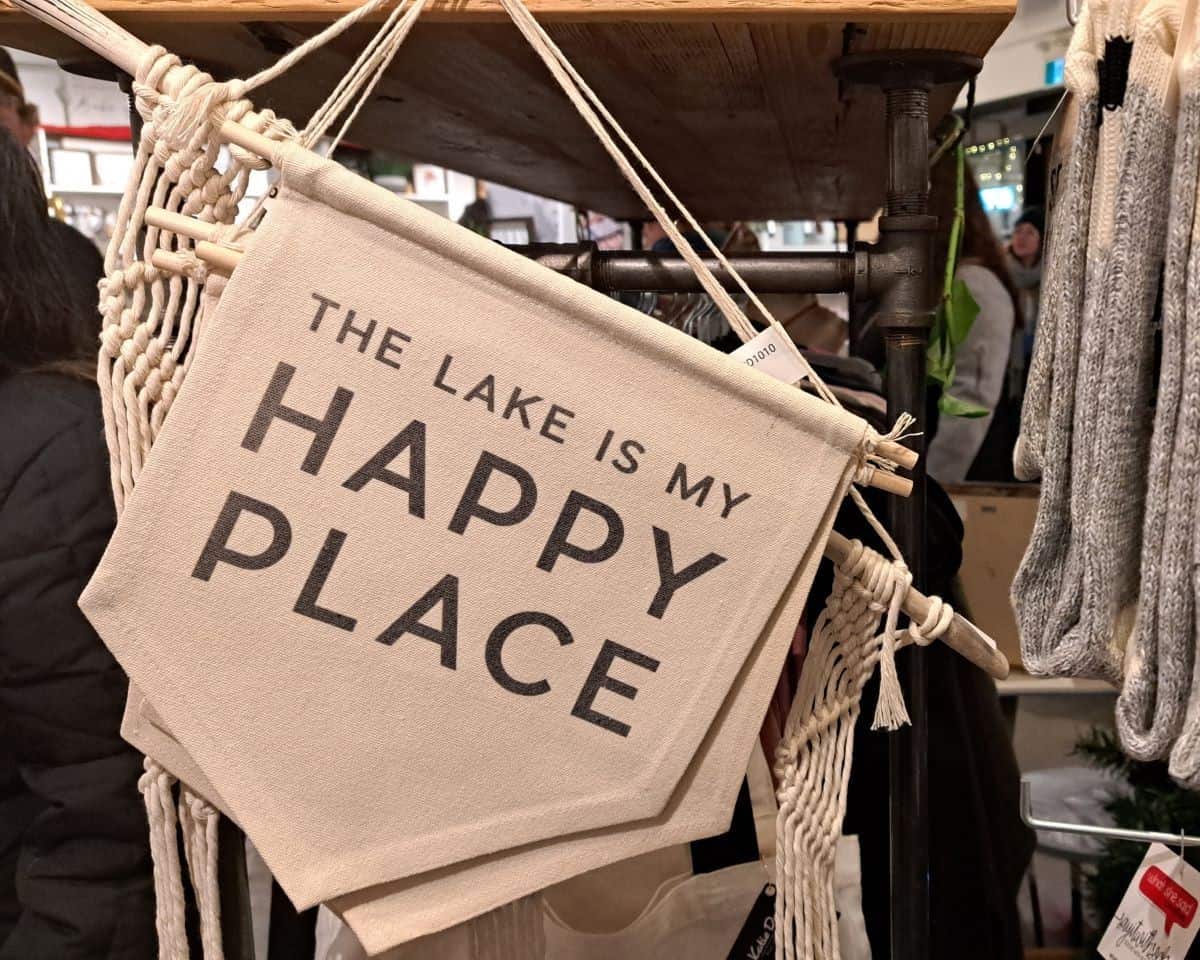 Handmade crafts and gifts are available at the Makers Keep at the Grand on 124 Street in Edmonton Alberta Canada. The store stayed open late serving hot chocolate to shoppers during the All is Bright Festival.
